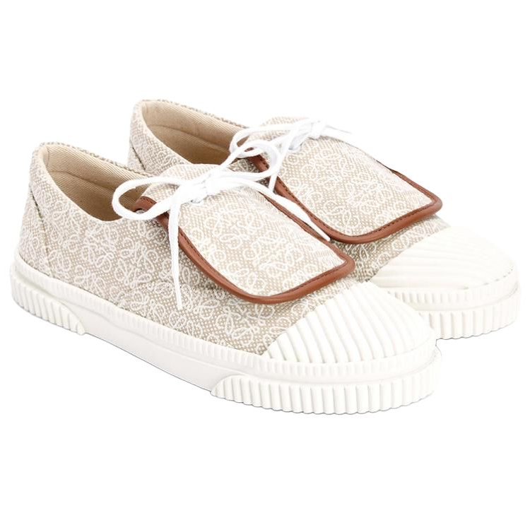 (W) LOEWE Anagram Canvas Low-Top 'Beige Flap' 圖 4