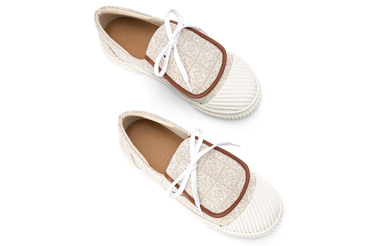 (W) LOEWE Anagram Canvas Low-Top 'Beige Flap' 圖 5