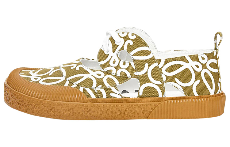 (W) LOEWE Anagram Canvas Low Top 'Olive Green'