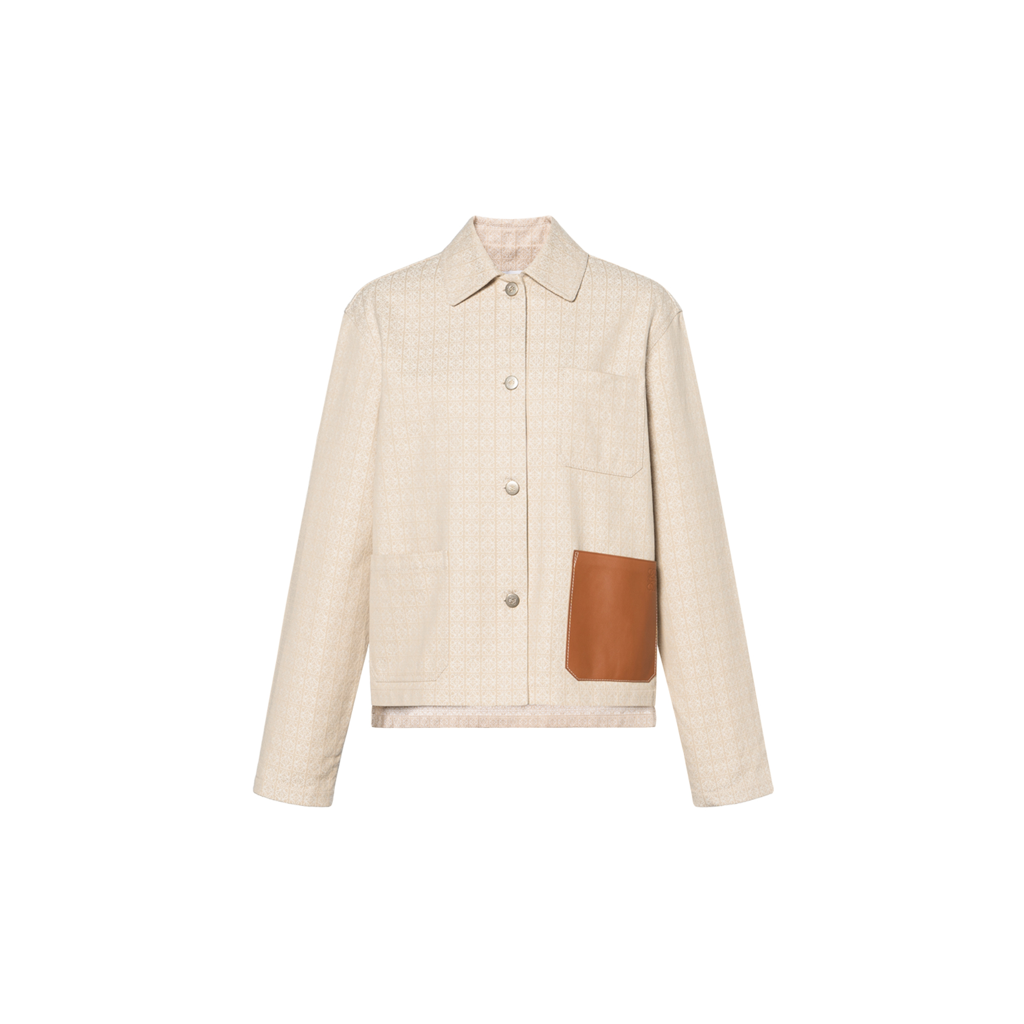 (Women) LOEWE Anagram Cotton Single-Breasted Jacket Women’s Off-White. S359330XCV-2453