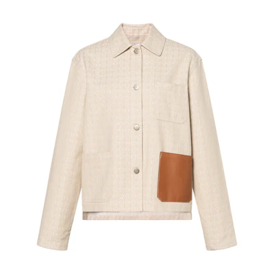 (Women) LOEWE Anagram Cotton Single-Breasted Jacket Women’s Off-White. S359330XCV-2453