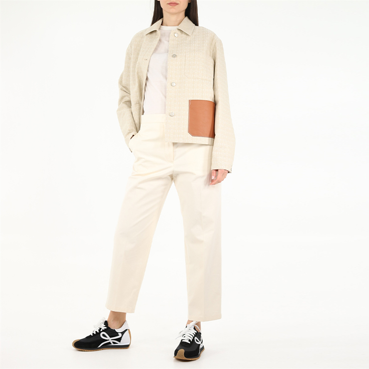 Shop (W) Chaqueta Mujer LOEWE Anagram Algodón Blanco Roto de un Solo Botón. S359330XCV-2453