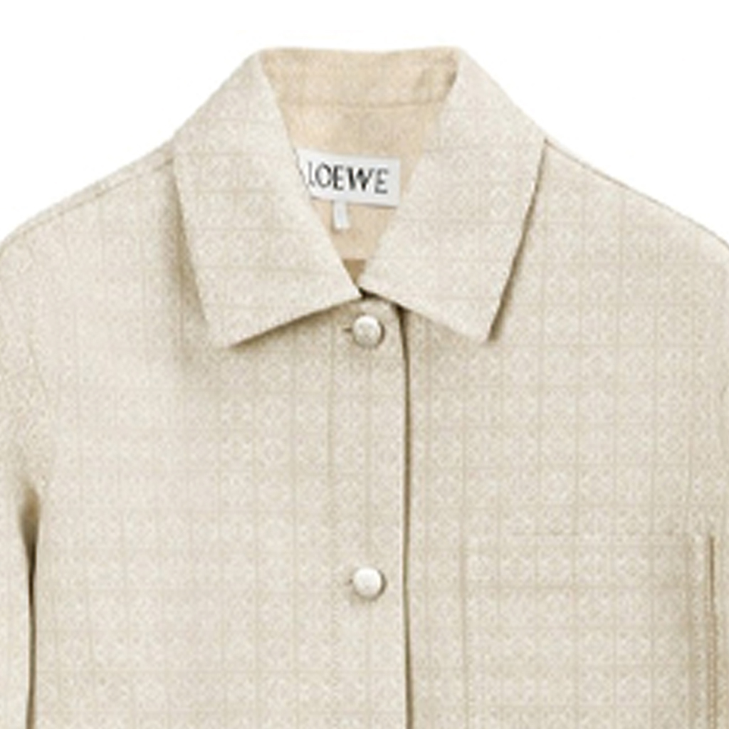 Details for (W) Chaqueta Mujer LOEWE Anagram Algodón Blanco Roto de un Solo Botón. S359330XCV-2453