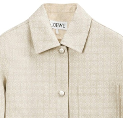 (Women) LOEWE Anagram Cotton Single-Breasted Jacket Women’s Off-White. S359330XCV-2453 Details for (Women) LOEWE Anagram Cotton Single-Breasted Jacket Women’s Off-White. S359330XCV-2453