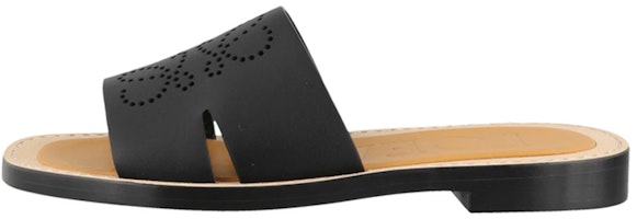 (Women) LOEWE Anagram Flat Sandal 'Black Leather' 45310860-1100 (Women) LOEWE Anagram Flat Sandal 'Black Leather' 45310860-1100