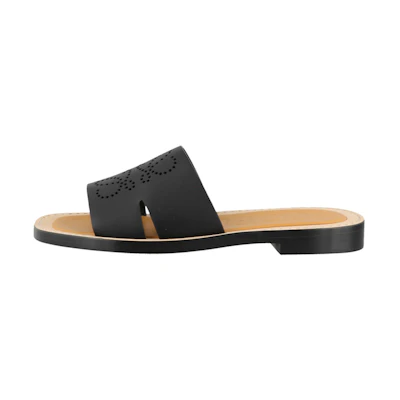 (W) LOEWE Anagram Flat Sandal 'Black Leather'