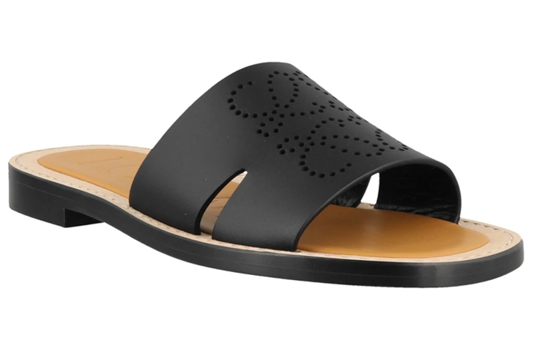(W) LOEWE Anagram Flat Sandal 'Black Leather' 圖 2