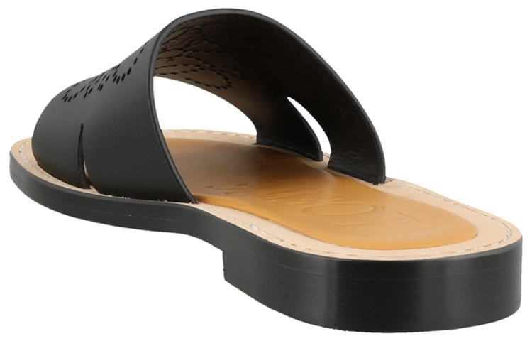 (W) LOEWE Anagram Flat Sandal 'Black Leather' 圖 3