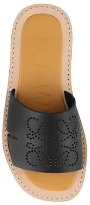 (Women) LOEWE Anagram Flat Sandal 'Black Leather' 45310860-1100 Shop (Women) LOEWE Anagram Flat Sandal 'Black Leather' 45310860-1100