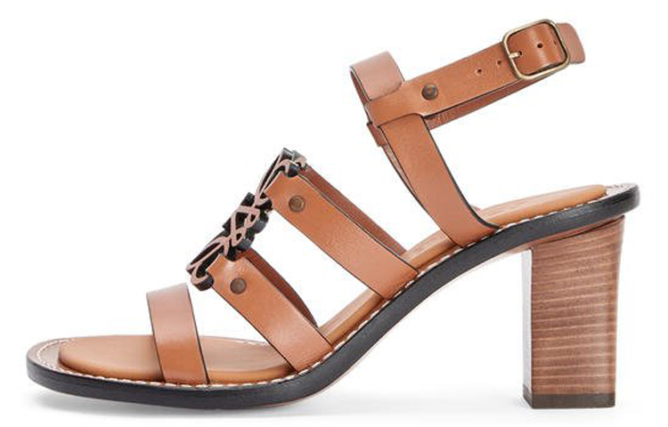 (W) LOEWE Anagram High Heel 'Brown Leather'