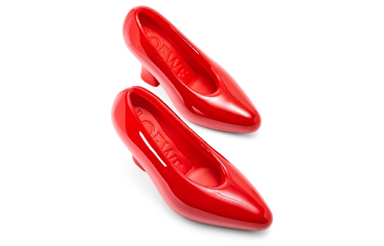 Shop (Women) LOEWE Anagram High Heel Mules 'Patent Red' L814S01X73-7708