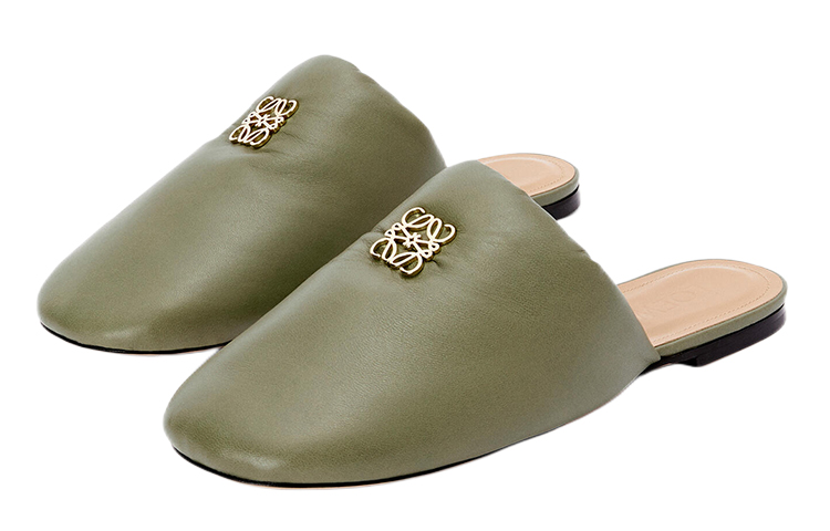 (W) LOEWE Anagram Leather Flat 'Green' 圖 3