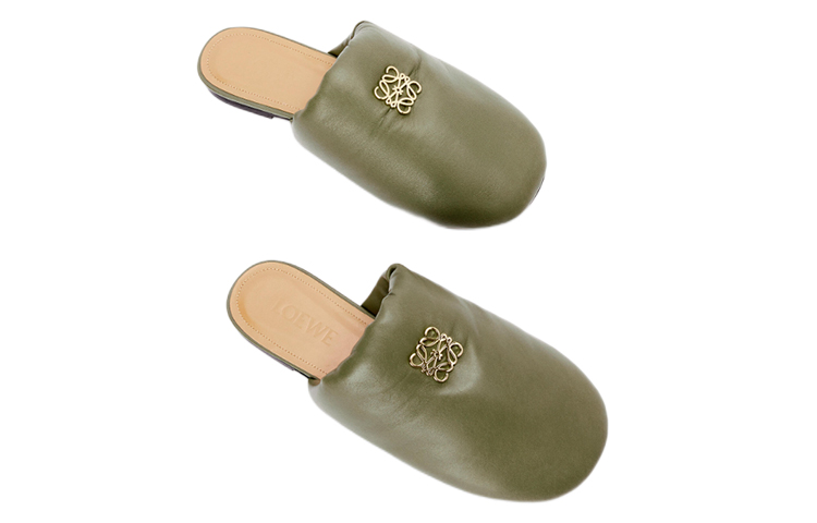 (W) LOEWE Anagram Leather Flat 'Green' 圖 5
