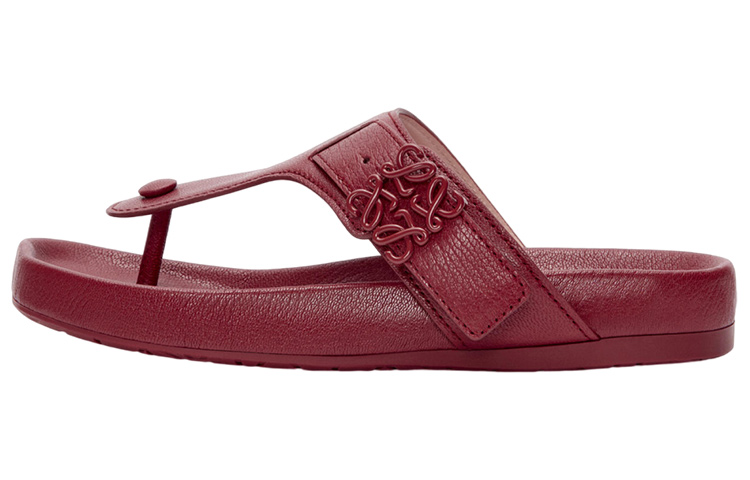 (W) LOEWE Anagram Leather Flat Sandal 'Red Fashion'
