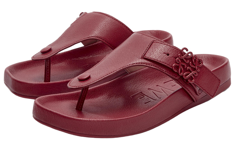 (W) LOEWE Anagram Leather Flat Sandal 'Red Fashion' 圖 3