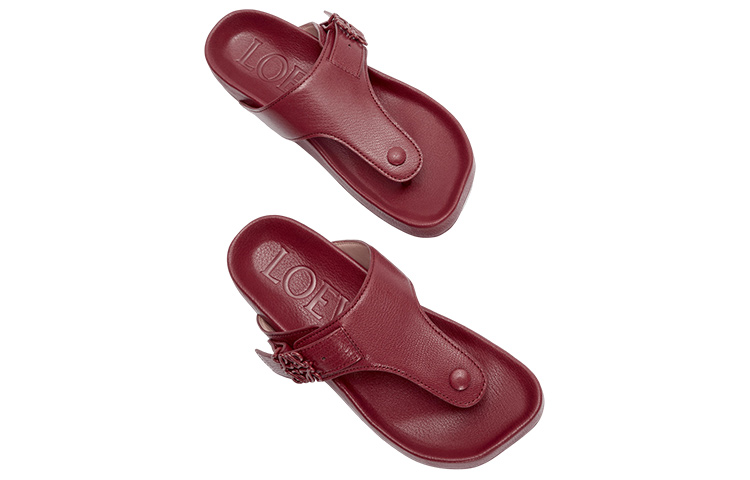 (W) LOEWE Anagram Leather Flat Sandal 'Red Fashion' 圖 4