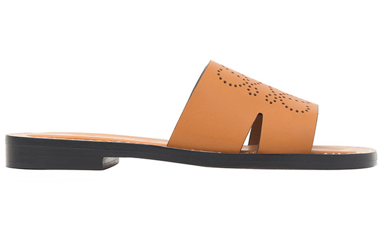 (W) LOEWE Anagram Leather Flat Sandals 'Brown' 圖 2