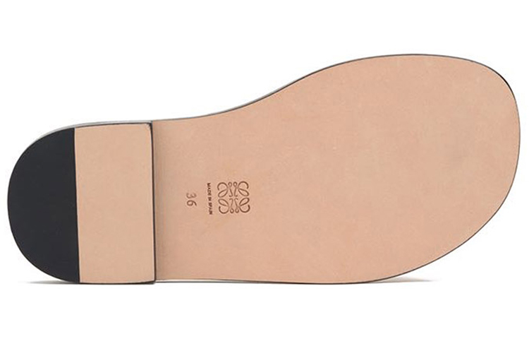 (W) LOEWE Anagram Leather Flat Sandals 'Brown' 圖 5