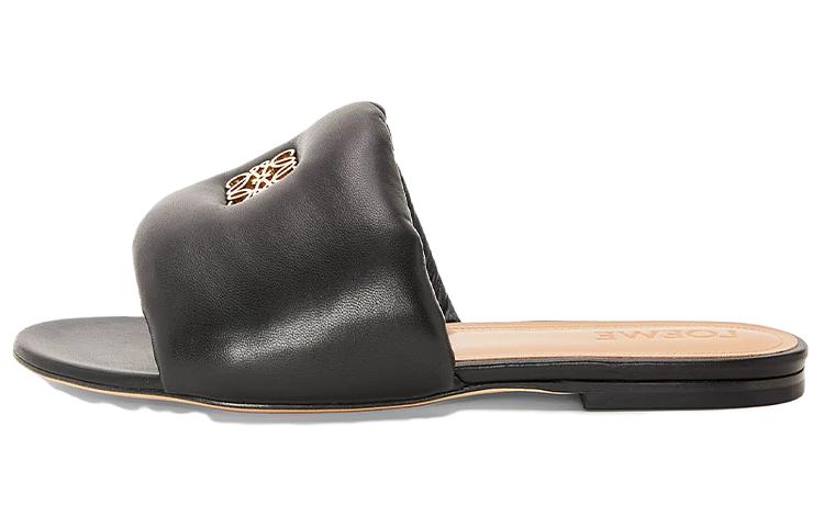 (Women) LOEWE Anagram Leather Flat Slide 'Black Fashion' L815379X70-1100