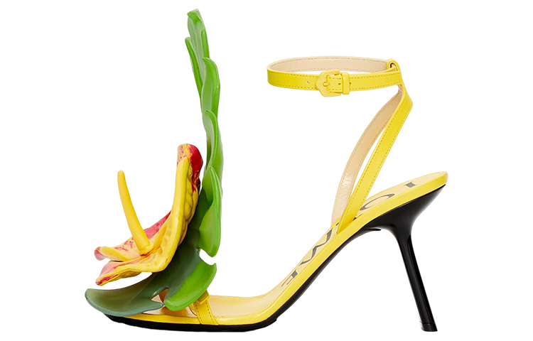 (Women) LOEWE Anagram Leather High-Heel Buckle Slide 'Acacia Yellow' L814465X55-8802