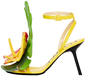 LOEWE羅意威 Anagram 皮革 高跟搭扣 時尚涼拖 10.5公分 女款 洋槐黃 Buy LOEWE羅意威 Anagram 皮革 高跟搭扣 時尚涼拖 10.5公分 女款 洋槐黃