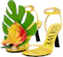 Lookbook (W) LOEWE Anagram Kulit Heels Gesper Slide 'Acacia Yellow' L814465X55-8802