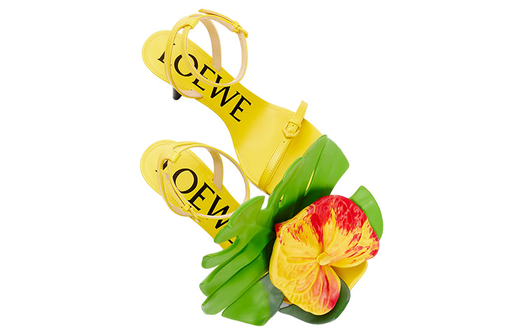 Shop (W) LOEWE Anagram Kulit Heels Gesper Slide 'Acacia Yellow' L814465X55-8802