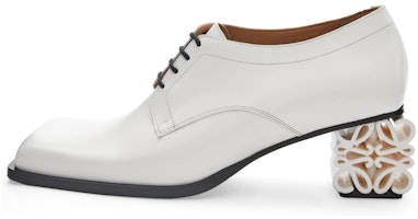 (Women) LOEWE Anagram Leather Lace-Up 'Sculptural Heel White' L815S02X12-2100 (Women) LOEWE Anagram Leather Lace-Up 'Sculptural Heel White' L815S02X12-2100