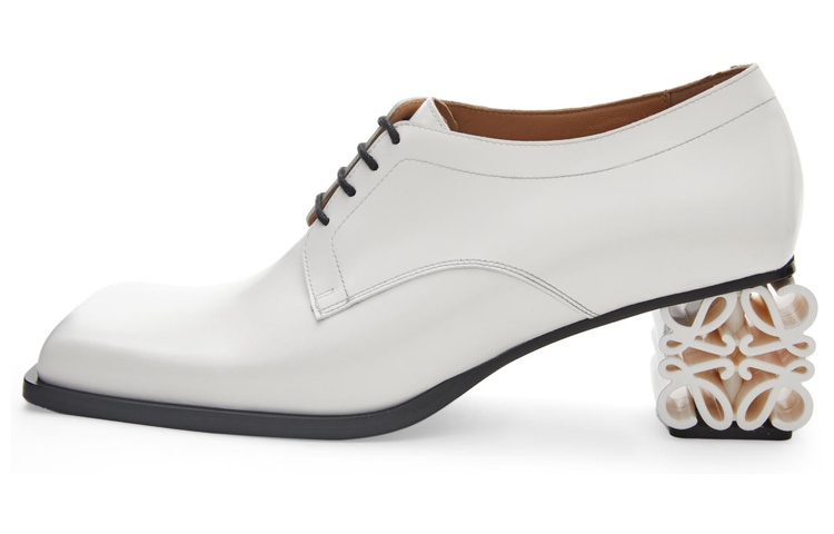(Women) LOEWE Anagram Leather Lace-Up 'Sculptural Heel White' L815S02X12-2100