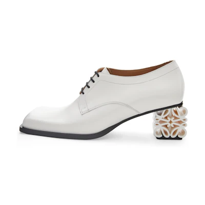 (W) LOEWE Anagram Leather Lace-Up 'Sculptural Heel White'