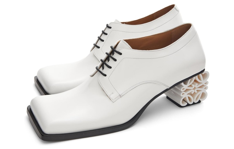 Order (W) LOEWE Anagram Kulit Tali 'Sculptural Heel Putih' L815S02X12-2100