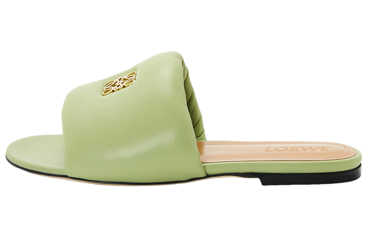 (Women) LOEWE Anagram Leather Logo Flat Sandal 'Light Green' L815379X70-4320