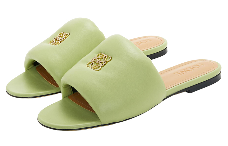 (W) LOEWE Anagram Leather Logo Flat Sandal 'Light Green' 圖 3