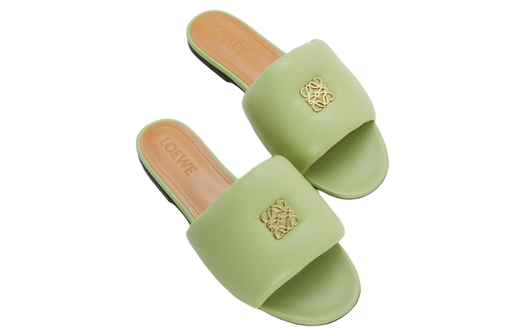 (W) LOEWE Anagram Leather Logo Flat Sandal 'Light Green' 圖 4