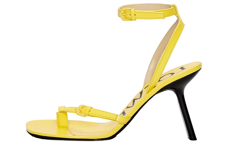 (Women) LOEWE Anagram Leather Patent High-Heeled Buckle Sandal 'Acacia Yellow' L814465X58-8802