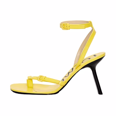 (W) LOEWE Anagram Leather Patent High-Heeled Buckle Sandal 'Acacia Yellow'