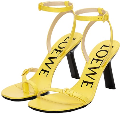 LOEWE羅意威 Anagram 皮革漆皮 高跟搭扣 時尚涼拖 10.5cm 女款 洋槐黃 Order LOEWE羅意威 Anagram 皮革漆皮 高跟搭扣 時尚涼拖 10.5cm 女款 洋槐黃