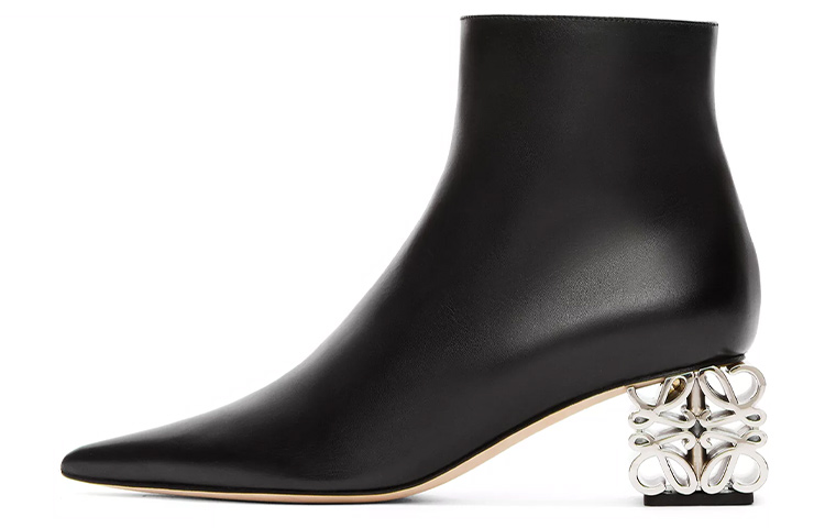(W) LOEWE Anagram Leather Zip Boots 'Black'
