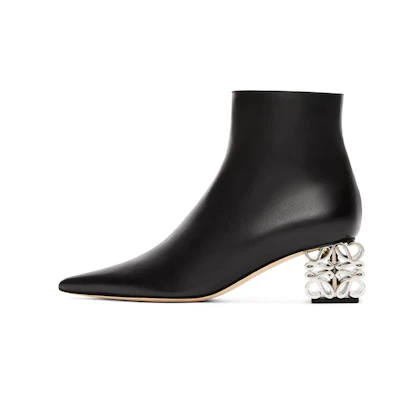 (W) LOEWE Anagram Leather Zip Boots 'Black'