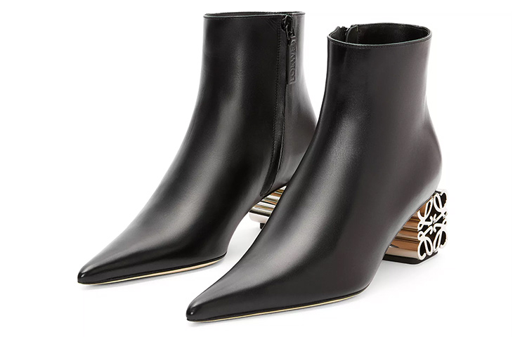 (W) LOEWE Anagram Leather Zip Boots 'Black' 圖 2