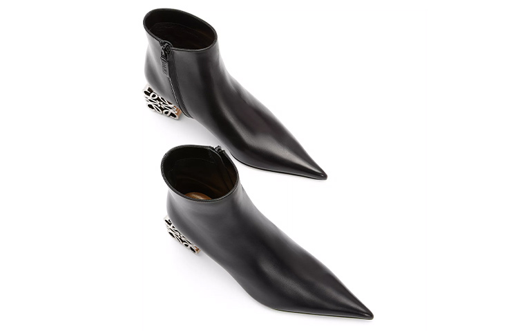 (W) LOEWE Anagram Leather Zip Boots 'Black' 圖 3