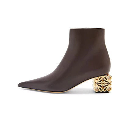 (W) LOEWE Anagram Leather Zip Boots 'Brown'