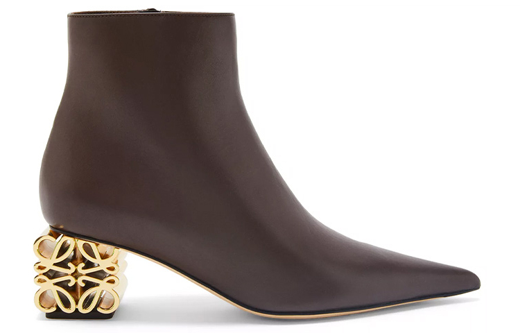 (W) LOEWE Anagram Leather Zip Boots 'Brown' 圖 2