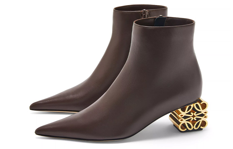 (W) LOEWE Anagram Leather Zip Boots 'Brown' 圖 3