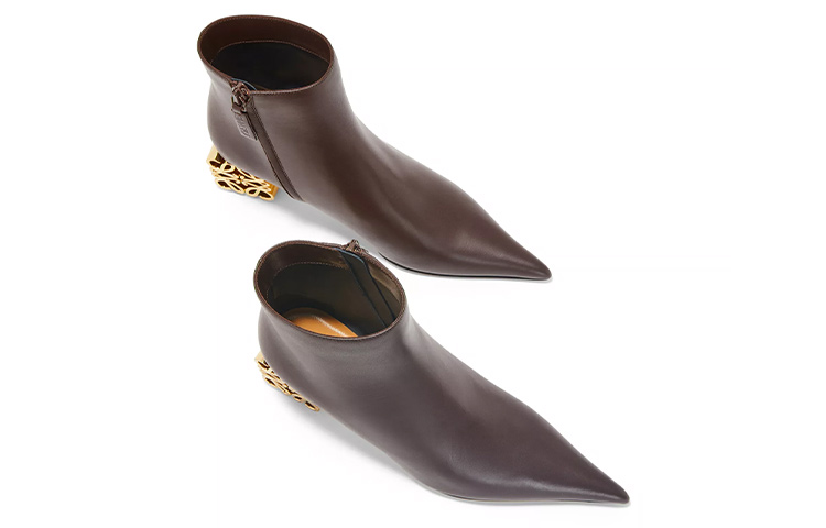 (W) LOEWE Anagram Leather Zip Boots 'Brown' 圖 4