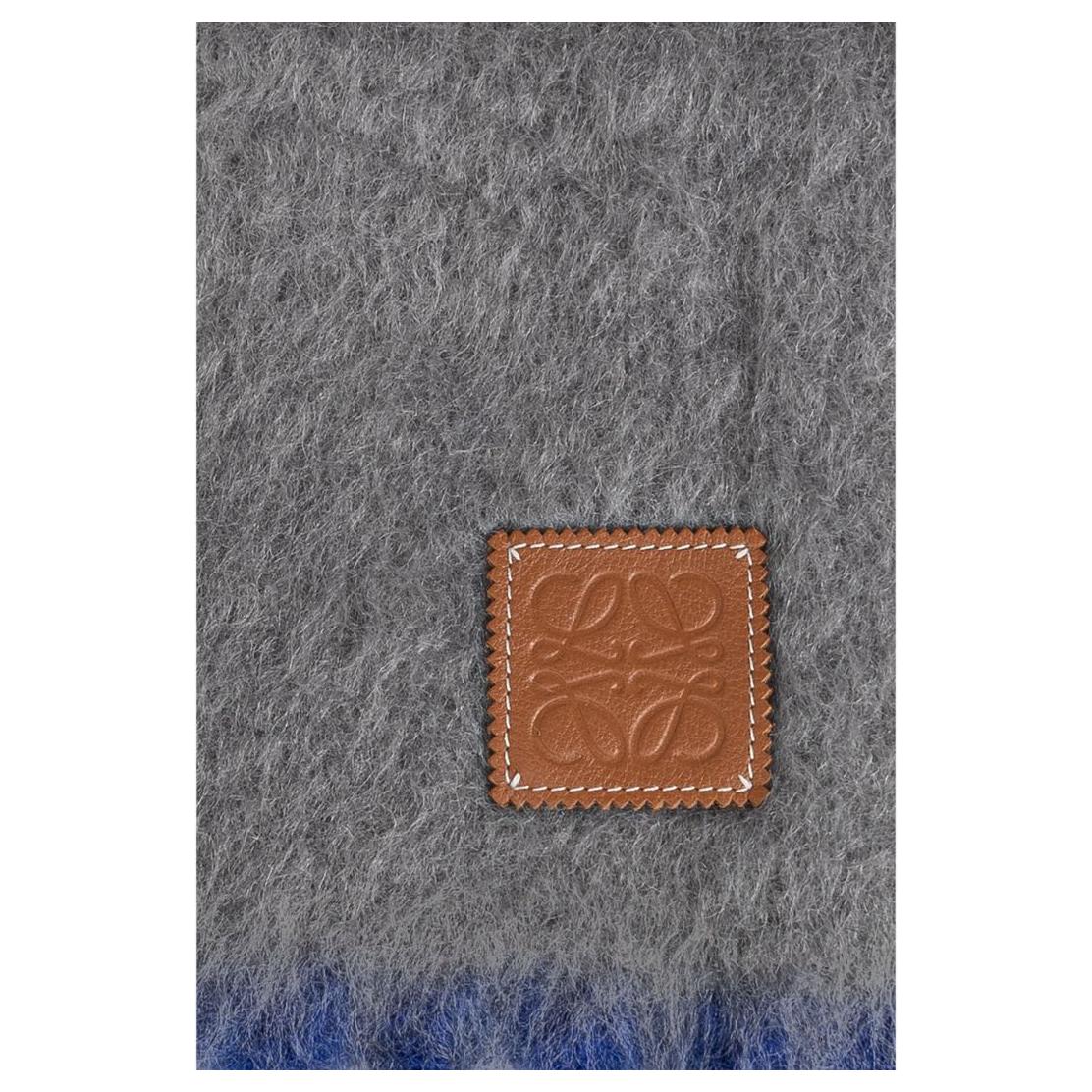 Shop (Women) LOEWE Anagram Logo Mohair Knit Scarf Women’s Grey. F811257XA2