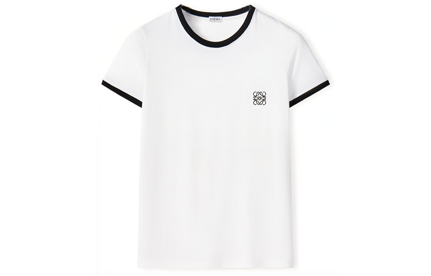 (Women) LOEWE Anagram Logo Printed Cotton T-Shirt FW22  White Tee Shirt S359Y22X28-2100