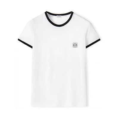 (Women) LOEWE Anagram Logo Printed Cotton T-Shirt FW22 White Tee Shirt S359Y22X28-2100