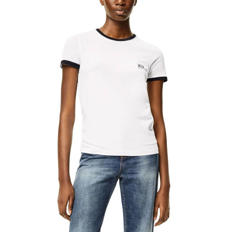 Shop (W) LOEWE Anagram標誌印花純棉短袖T恤 FW22 白色T恤 S359Y22X28-2100