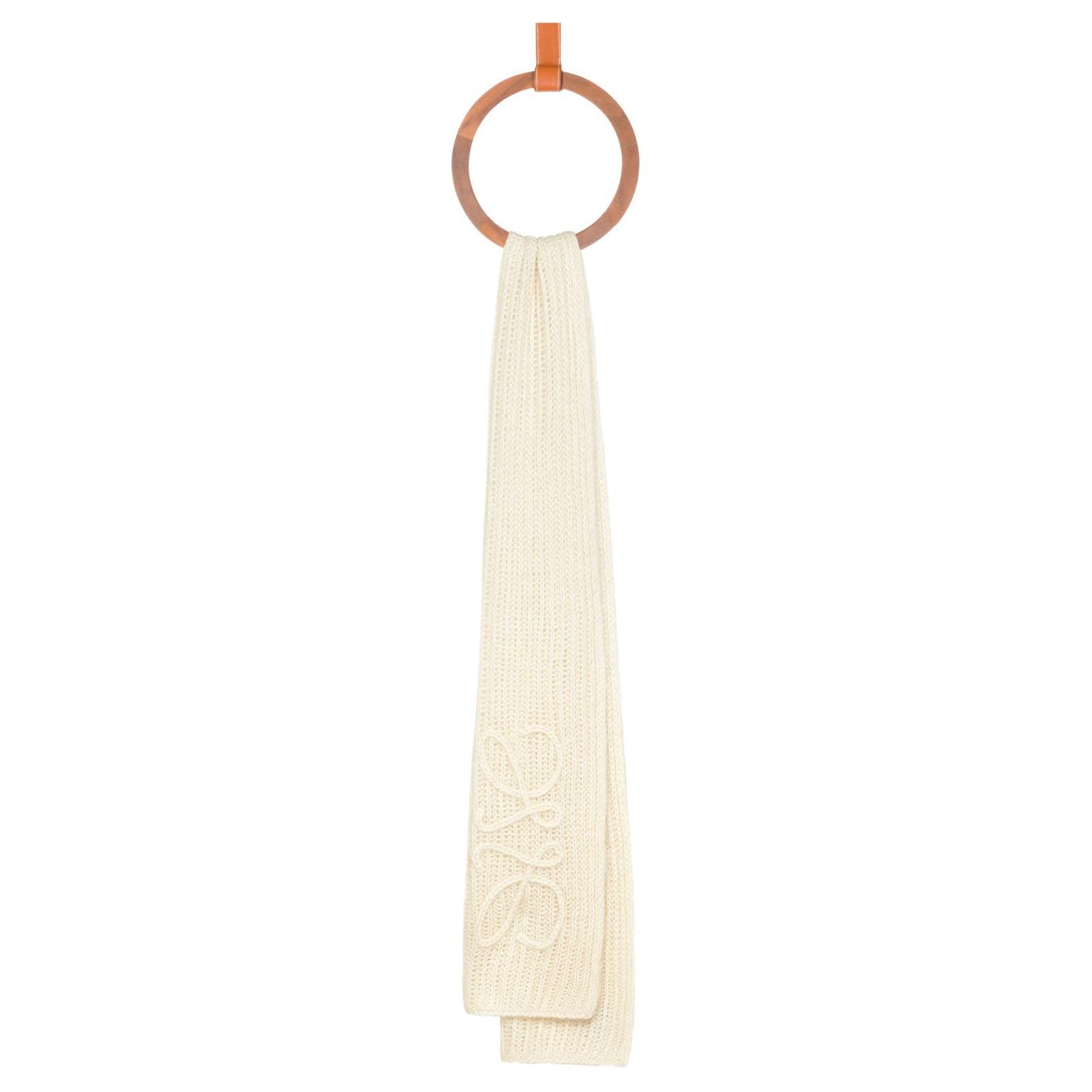 (Women) LOEWE Anagram Mohair Blend Scarf White  Accessory F811487X53WHITE 圖 3